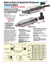 Thumbnail of document Data Sheet - PX51C5-3.5KGC2IS General Purpose, Intrinsically Safe Press. Transmitters